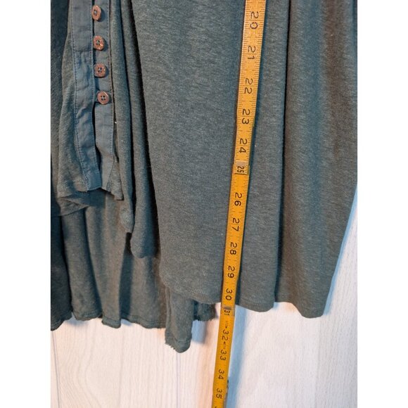 Women's Free People Highland Shirt Dark Green Size XS Trapeze Boho - Picture 6 of 6